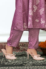 Thumbnail for BulBul Reeva Silk Lavender Kurta Set