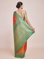 Thumbnail for Monjolika Fashion Glamour And Tradition With This Zari Woven Banarasi Tissue Silk Orange Saree - Distacart