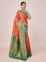 Thumbnail for Monjolika Fashion Glamour And Tradition With This Zari Woven Banarasi Tissue Silk Orange Saree - Distacart