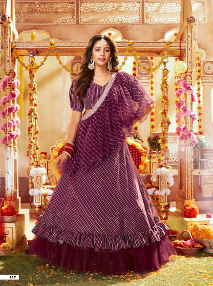 Anaita Maroon Silk Lehenga Choli With Sequence & Thread Work - Distacart