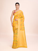 Thumbnail for Monjolika Fashion Exquisite Designs With This Regal Yellow Rich Look Banarasi Tissue Silk Saree - Distacart