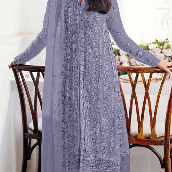 Anaita Lavender Fox Georgette Suit With Embroidery Sequenc & Khatli Work - Distacart