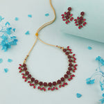 Thumbnail for Tehzeeb Creations Gold Polish Pack of 1 Gold-Polished Choker Necklace Set With Earring For Women & Girls - Distacart