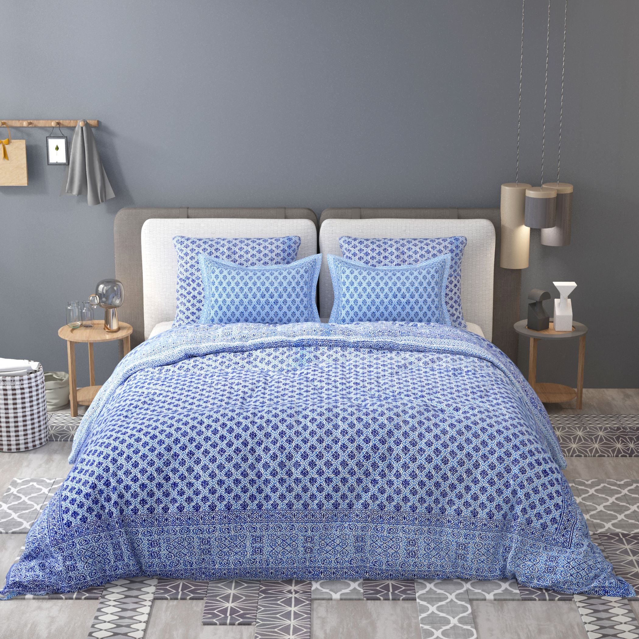 Pink Ethnic Motifs Cotton 200TC King Bedsheet With 2 Zipper Pillow Covers - King Size by House of Ree - Distacart