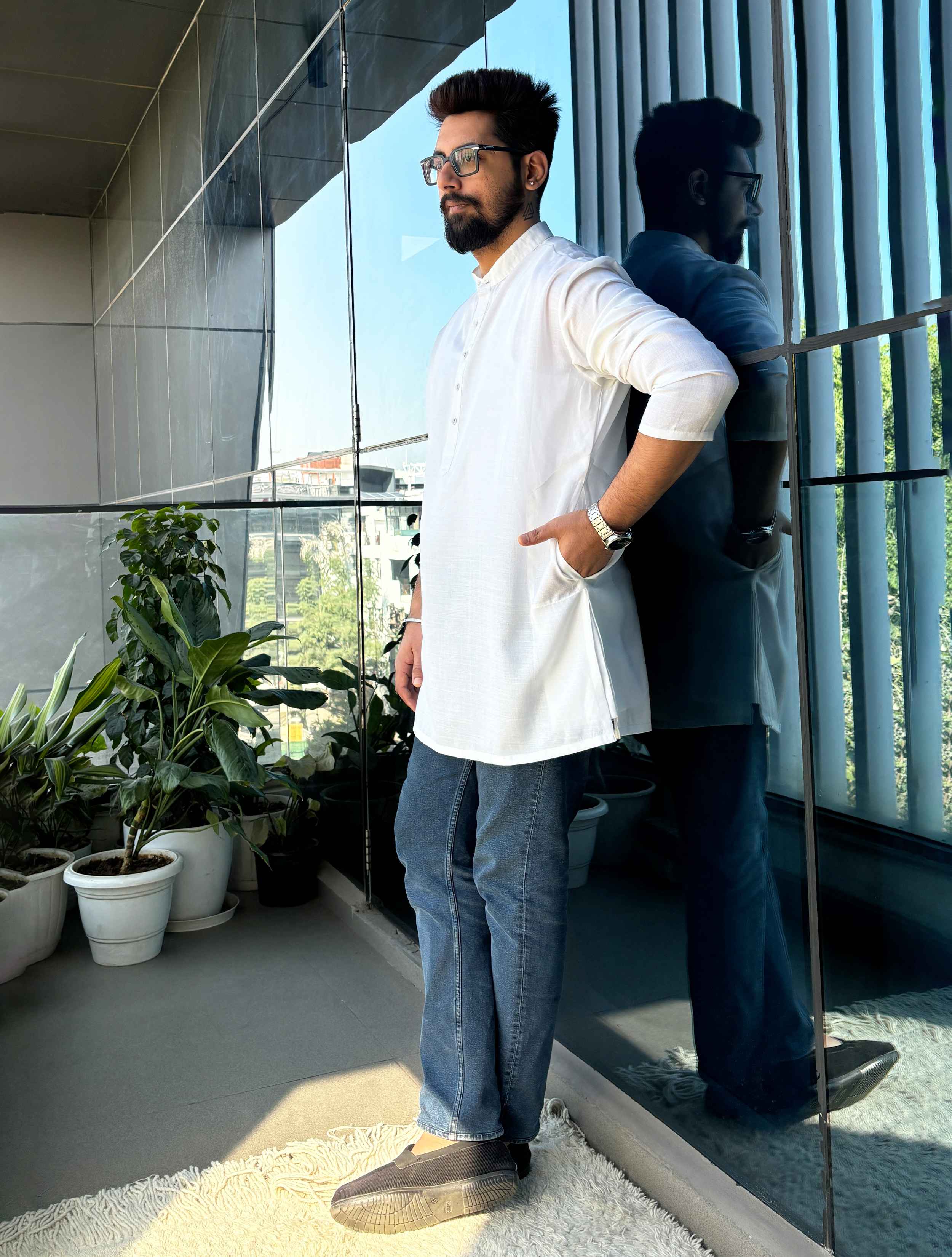 trueBrowns White Unisex Freesize Kurta