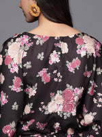 Thumbnail for Ahalyaa Printed Crepe Basic Jumpsuit With Lace Inserts - Distacart