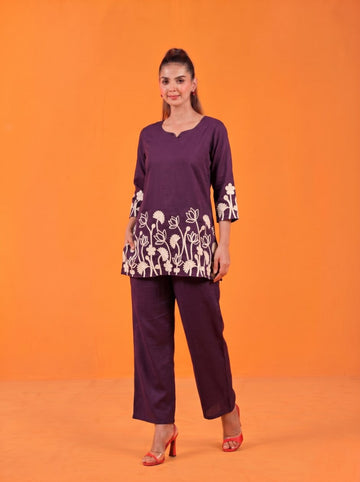 Anaita Wine Stylish Readymade Co-Ords Set - Dista