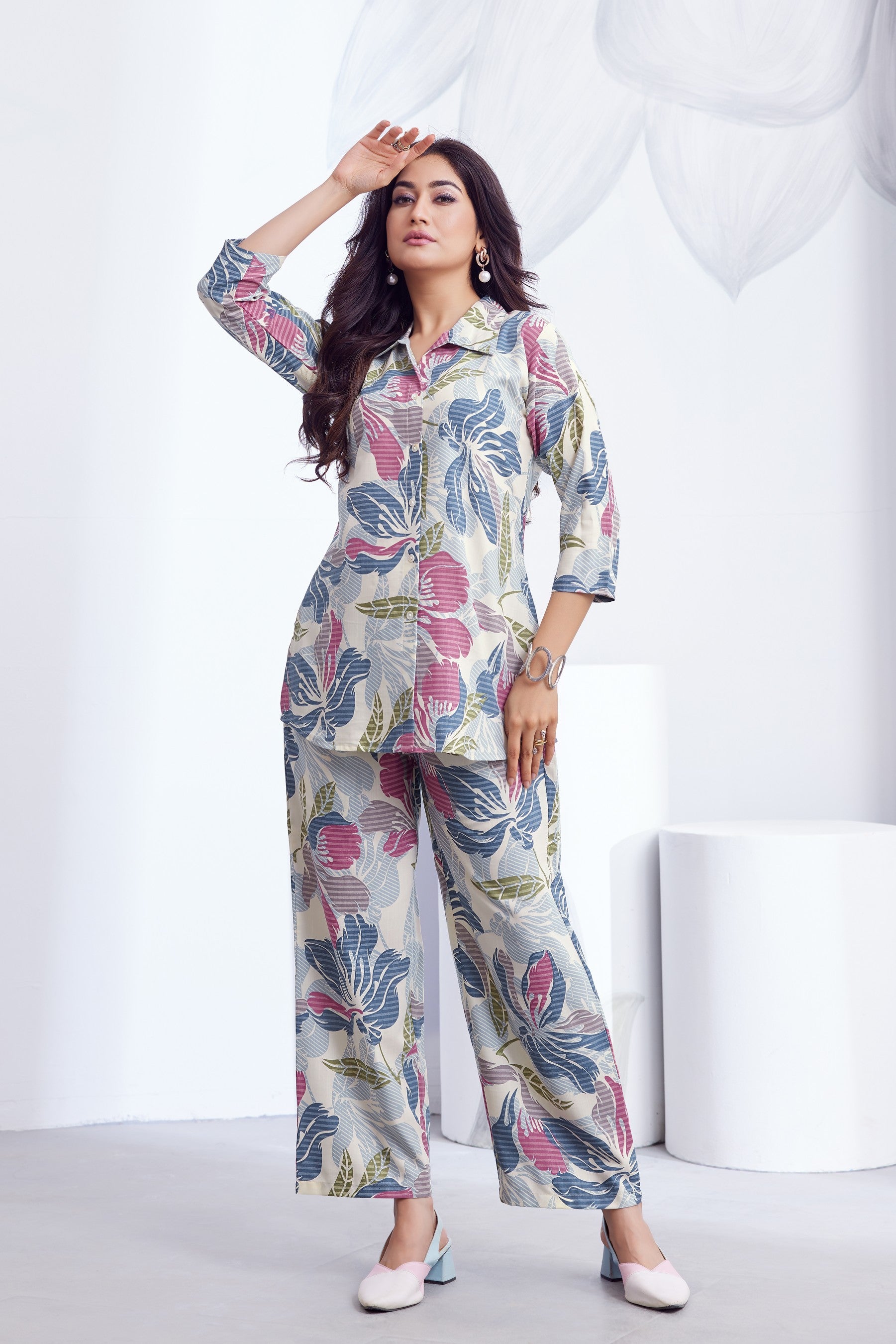 Anaita Sky Stylish Readymade Co-Ords Set - Dista