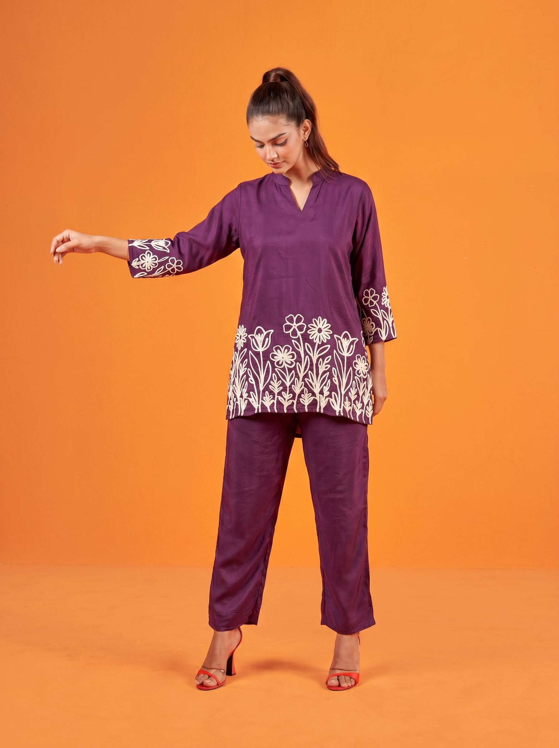 Anaita Wine Stylish Readymade Co-Ords Set - Dista