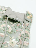 Thumbnail for House of Panchhi Sea green Net Multi Sequins with heavy Zarkan embroidery Lehenga choli & Dupatta - Distacart