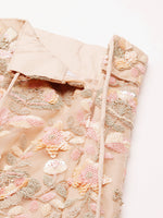 Thumbnail for House of Panchhi Peach Net Multi Sequins with heavy Zarkan embroidery Lehenga choli & Dupatta - Distacart
