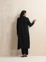 Thumbnail for trueBrowns Black Kashmiri Woollen Jacket 3pc Set