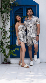 Thumbnail for Noroke Modal Satin Modal Printed Couple Co-ord Set - Distacart