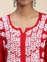 Thumbnail for HOUSE OF KARI Women Embroidered Chikankari Cotton Kurta - Distacart