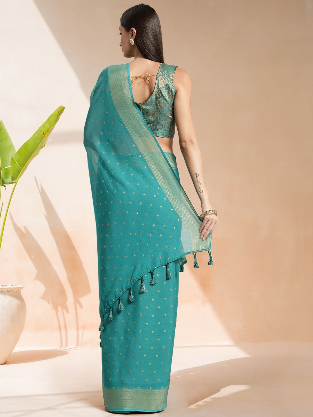 Mitera Woven Design Zari Ready to Wear Saree - Distacart