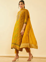 Thumbnail for Soch Ethnic Motifs Regular Thread Work Kurta With Trousers & Dupatta - Distacart