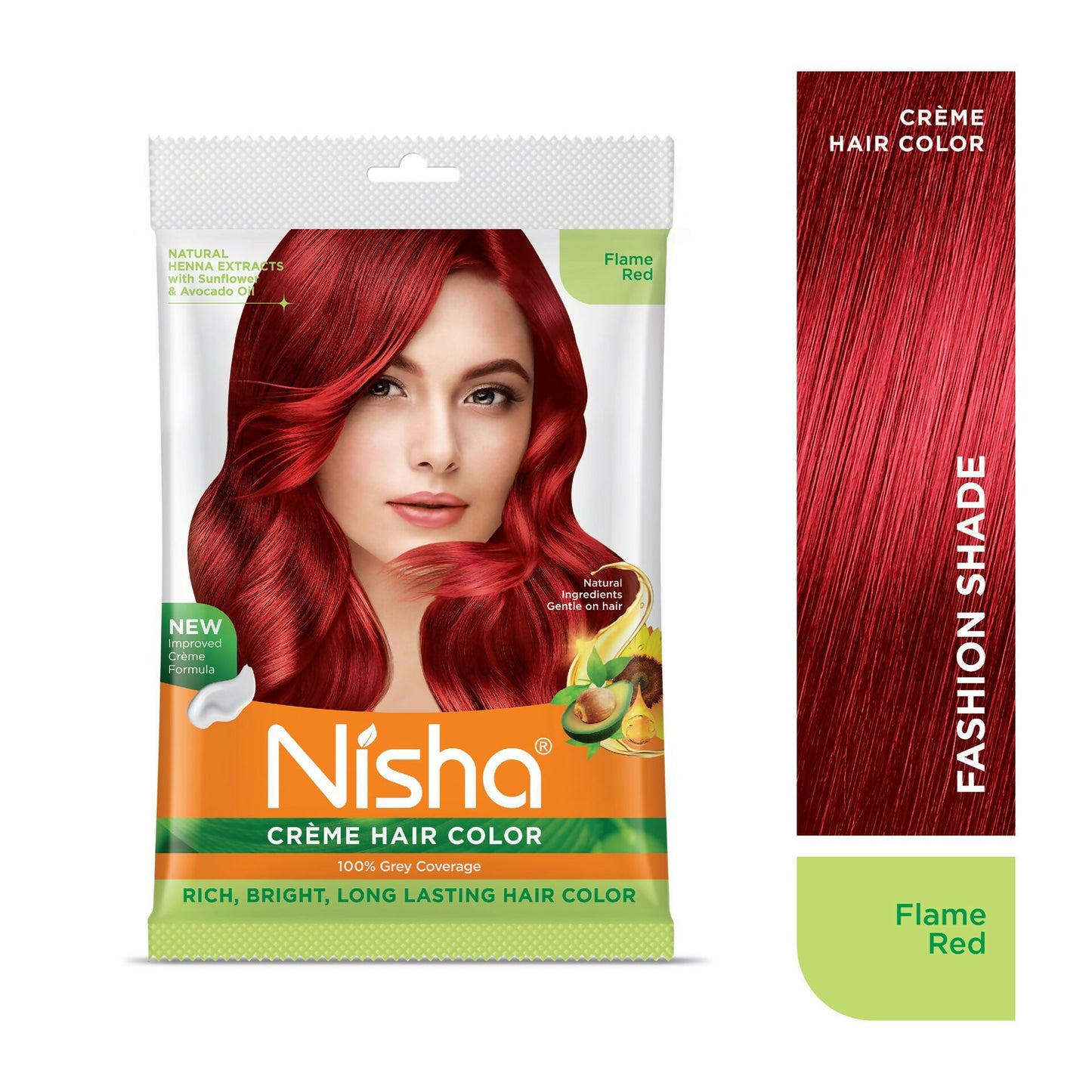 Nisha Creme Hair Color for Women - Flame Red - Distacart