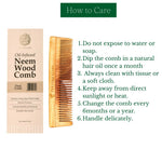 Thumbnail for The Pure Story Oil Infused Neem Wood Dual Comb - Distacart