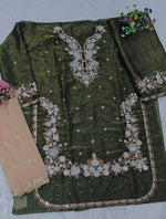 Thumbnail for Anaita Mehndi Jimmy Choo Suit With Embroidery & Sequence Work - Distacart