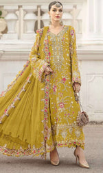 Thumbnail for Anaita Yellow Silk Suit With Embroidery & Sequence Work - Distacart