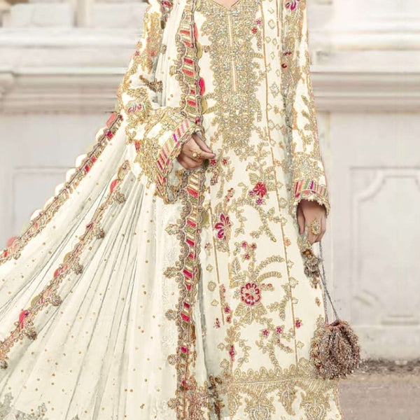 Anaita White Silk Suit With Embroidery & Sequence Work - Distacart