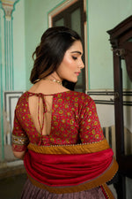 Thumbnail for Lorenvalley Fashion Multicolor Tasar Silk Kashmiri Print With Foil Print Lehenga Choli with Dupatta