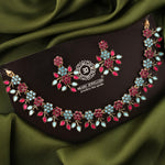 Thumbnail for Tehzeeb Creations Brass Gold-Polished Gold, Pink, Blue Jewel Set - Distacart