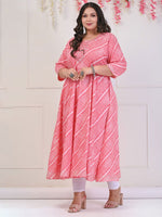 Thumbnail for Swasti Geometric Printed Mirror Work Detailed Anarkali Kurta