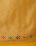 Thumbnail for Monjolika Fashion Yellow Banarasi Silk Blend SareeWith Zari Woven Detailing - Distacart