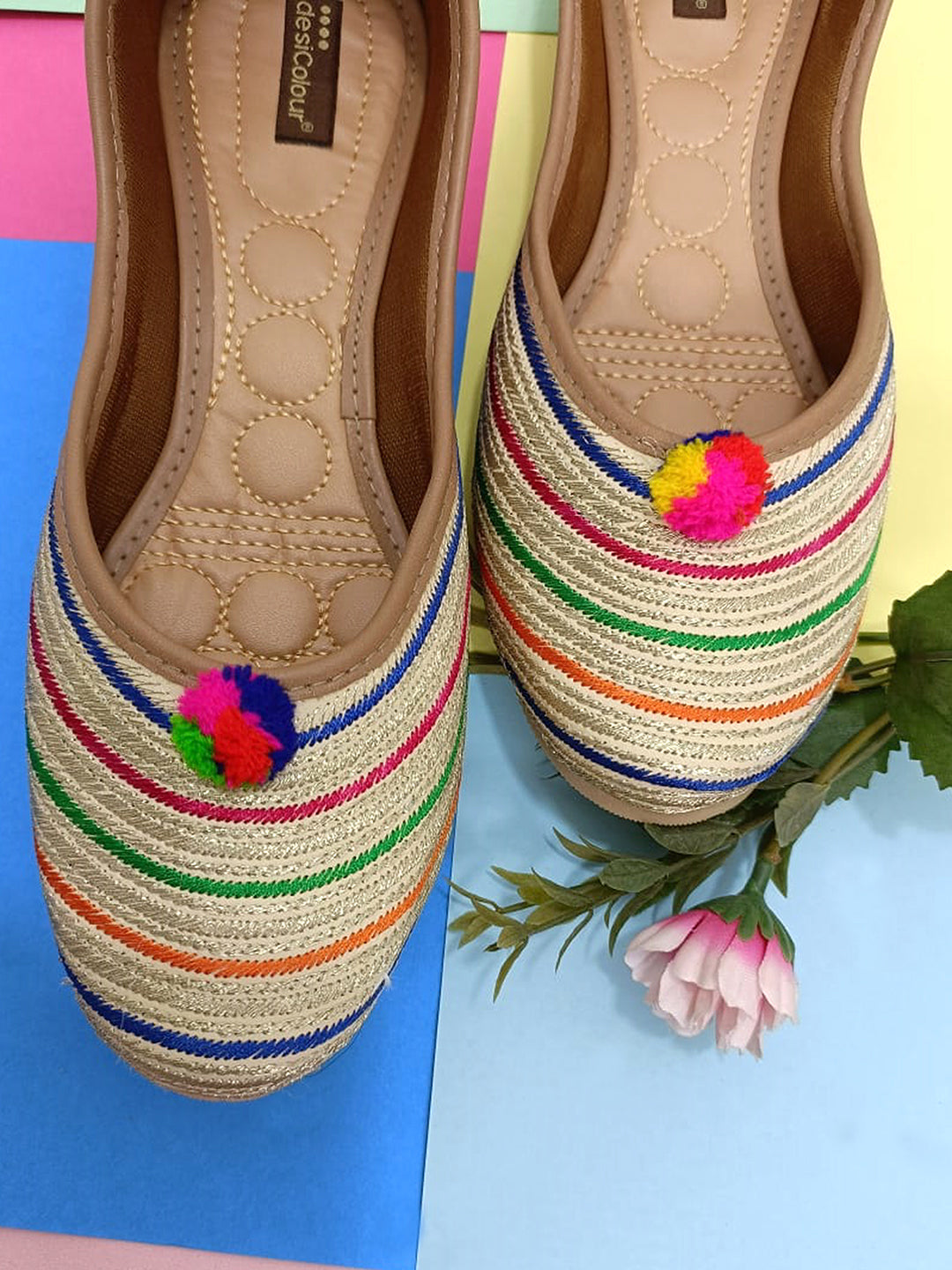 Desi Colour Women Indian Ethnic Footwear-Multi Archie - Distacart