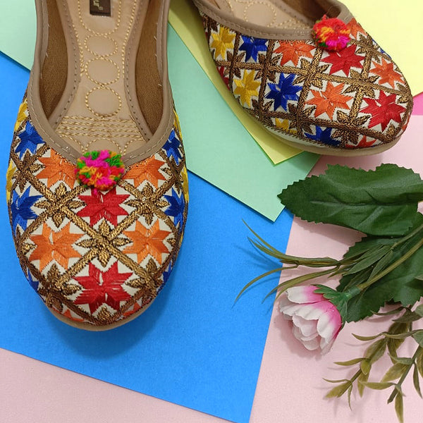 Desi Colour Women Indian Ethnic Footwear-Office Wear Ultra Comfortable Phulkari Work - Distacart
