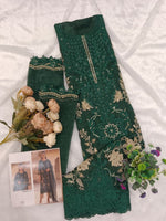 Thumbnail for Anaita D Green Silk Suit With Embroidery & Sequence Work - Dista