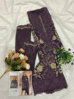 Thumbnail for Anaita Purple Silk Suit With Embroidery & Sequence Work - Dista