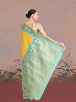 Thumbnail for Monjolika Fashion Yellow Color Weaving Banarasi Tissue Silk Classic Saree - Distacart