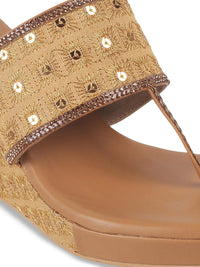 Thumbnail for Metro Embellished One Toe Wedges