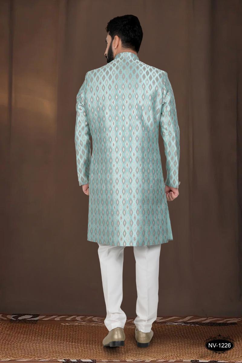 Joban Fashion Men's Green Woven Jacquard Kurta with Pyjama - Distacart