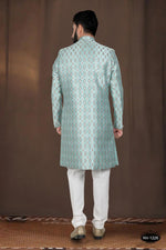 Thumbnail for Joban Fashion Men's Green Woven Jacquard Kurta with Pyjama - Distacart