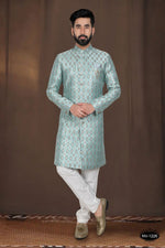 Thumbnail for Joban Fashion Men's Green Woven Jacquard Kurta with Pyjama - Distacart