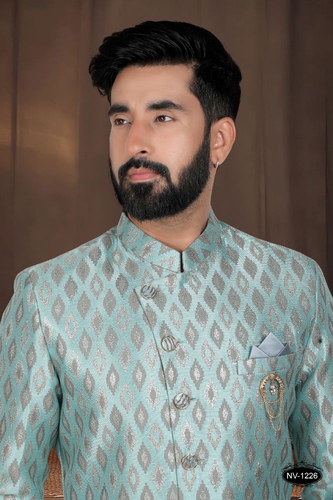 Joban Fashion Men's Green Woven Jacquard Kurta with Pyjama - Distacart