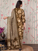 Thumbnail for Ode by House of Pataudi Floral Printed Regular Pure Cotton Kurta with Trousers & Dupatta - Distacart