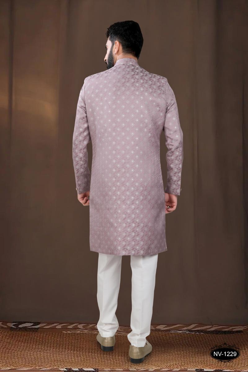 Joban Fashion Men's Pink Woven Jacquard Kurta with Pyjama - Distacart
