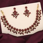 Thumbnail for Tehzeeb Creations Gold Polish Pack of 1 Gold-Polished Choker Necklace Set With Earring For Women & Girls - Distacart