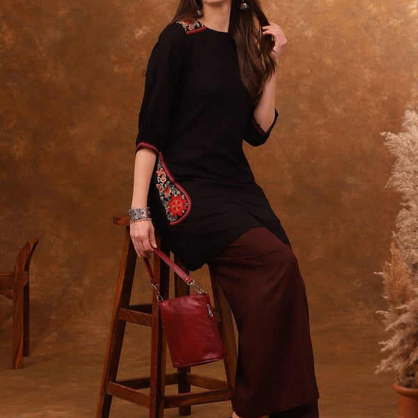 Anouk Ethnic Motifs Embroidered A-Line Kurta - Distacart