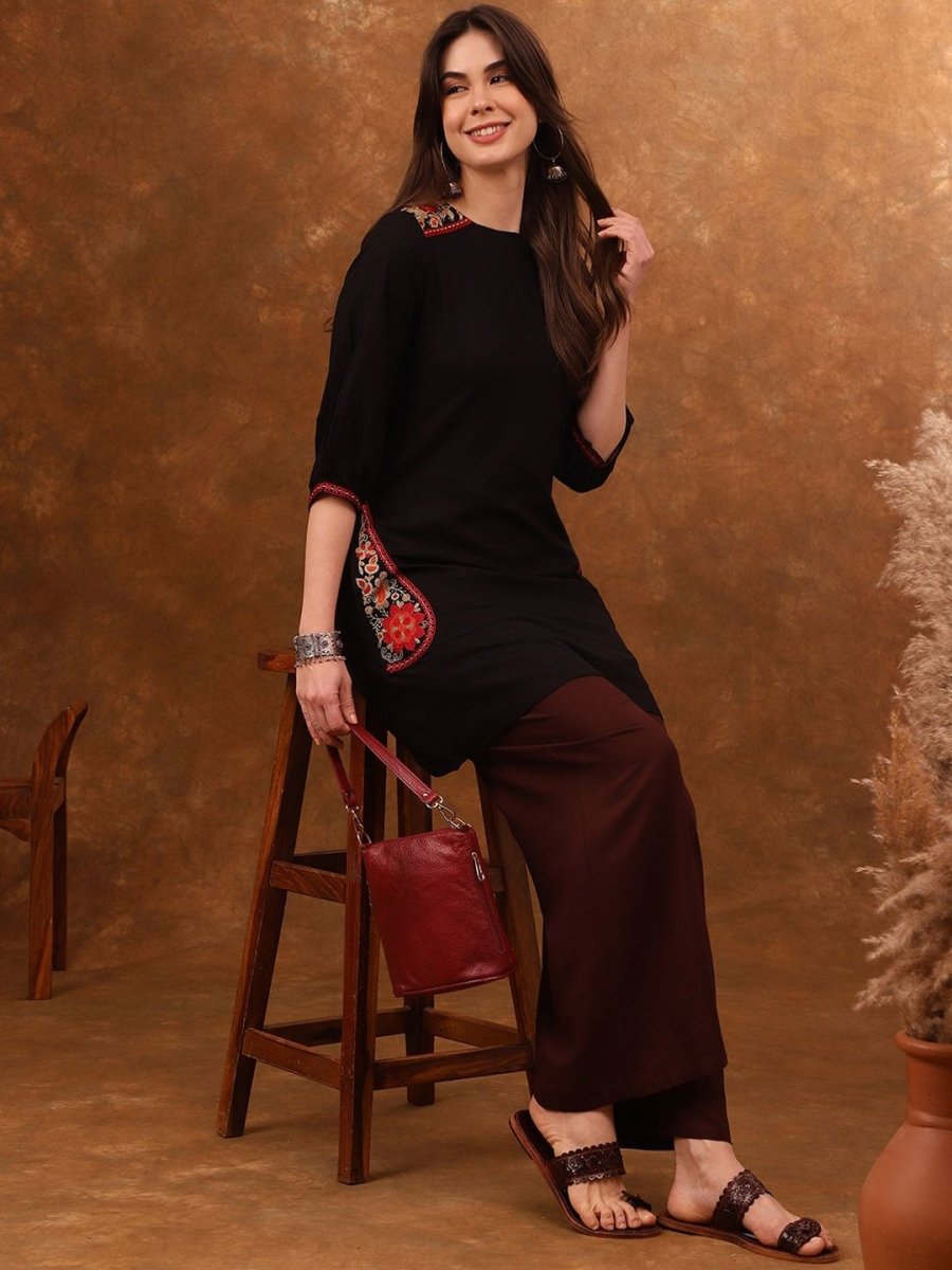 Anouk Ethnic Motifs Embroidered A-Line Kurta - Distacart