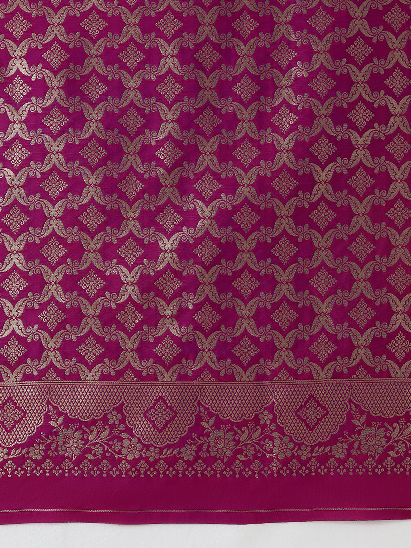 Monjolika Fashion Olive Banarasi Silk Blend SareeWith Zari Woven Rich Brocade Design - Distacart