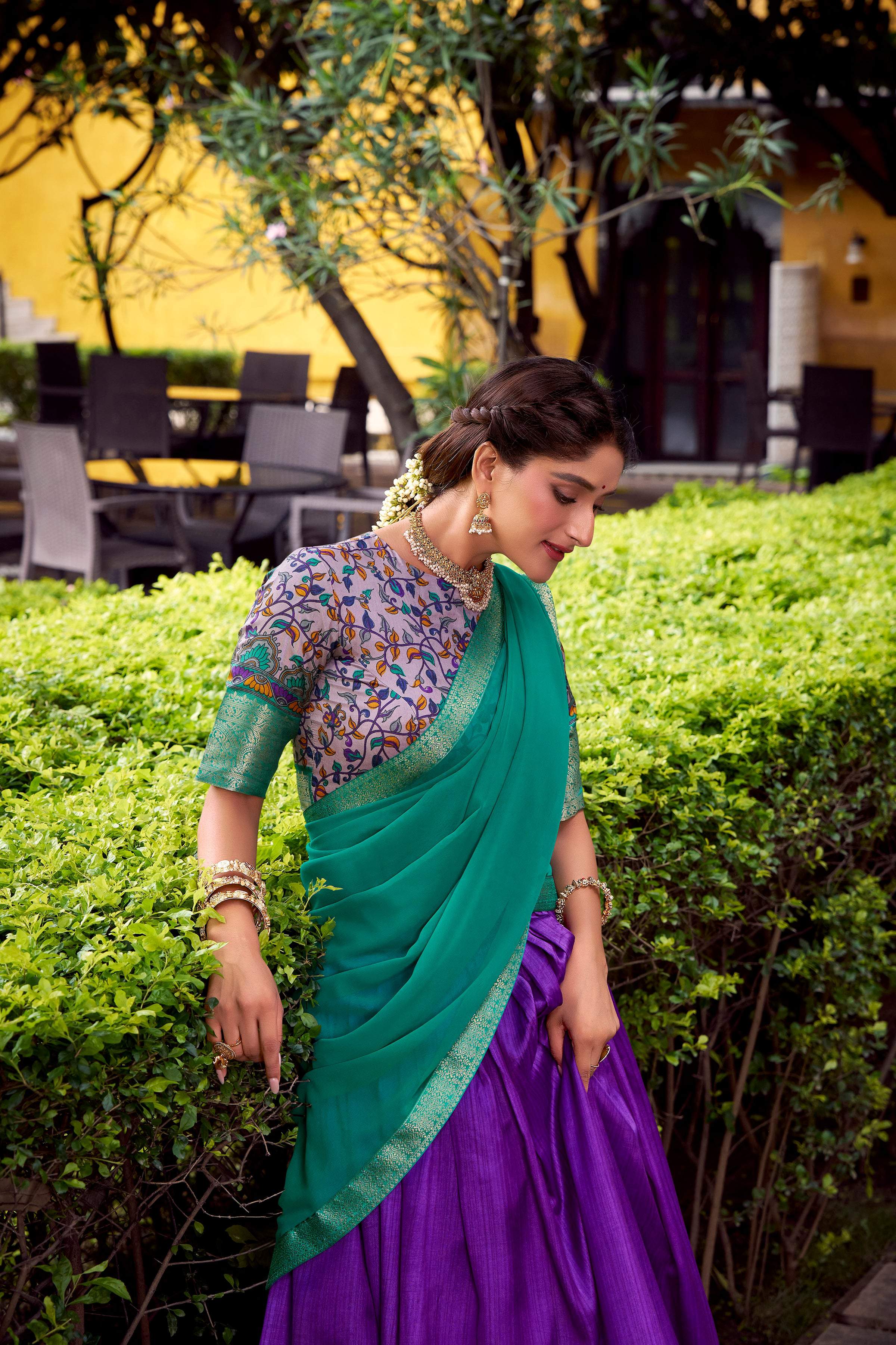 Lorenvalley Fashion Purple Aastha Silk Printed with Zari Weaving Work Lehenga Choli with Dupatta