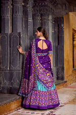 Thumbnail for Lorenvalley Fashion Skyblue Tasar Silk Ikkat Print Lehenga Choli with Dupatta