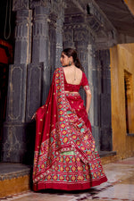 Thumbnail for Lorenvalley Fashion Seagreen Tasar Silk Ikkat Print Lehenga Choli with Dupatta
