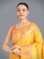 Thumbnail for Monjolika Fashion Yellow Color Weaving Banarasi Silktraditional Saree - Distacart