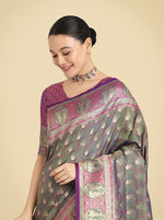 Thumbnail for Monjolika Fashion Olive Green Color Weaving Banarasi Silktraditional Saree - Distacart
